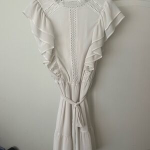 Flying Tomato White Ruffle Dress
